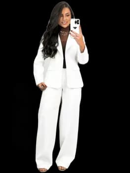 Conjunto Alfaiataria Blazer E Calça Social Premium Feminina