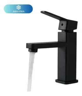 Torneira Para Lavatório Monocomando Preta Fosca De Abs Com Arejador
