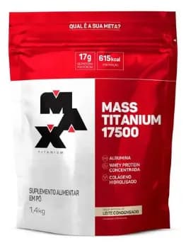 Suplemento Em Pó Max Titanium Mass Titanium Refil 17500 Carboidratos Mass Titanium Refil 17500 Sabor Leite Condensado Em Sachê De 1.4kg