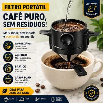 Mini Filtro de Café Inox Reutilizável Portátil Coador Sem Papel para Café Chá Caneca Xícara - BH