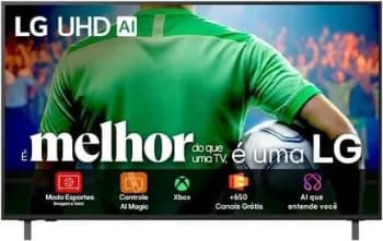 Smart TV LG UHD AI UA85 60 polegadas HDR10 Pro Processador α7 AI Ger 8 webOS 25