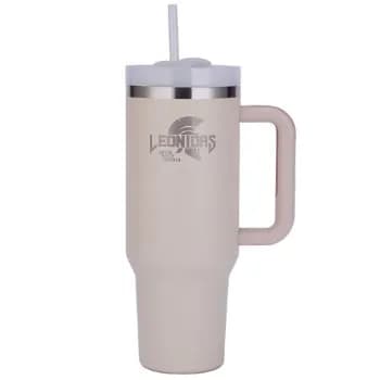 Copo Térmico Leonidas, 1180ml, Com Canudo, Quente ou Frio, Metal, Rosa Claro, LN-GL-ST1180MLLP✨