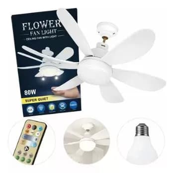 Lâmpada Ventilador Teto Vt02 80w Led E27 Luz Frio Quente Bivolt