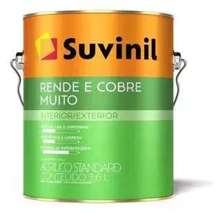 Tinta Acrílica Suvinil Rende & Cobre Muito 3.6l Fosco Cromio