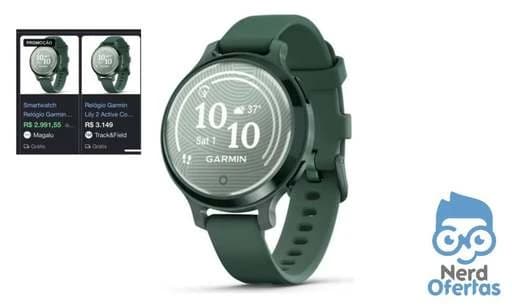 Relógio Garmin Com Monitor Cardíaco E Gps Lily 2 Active 38mm Verde Jasper 38 Mm