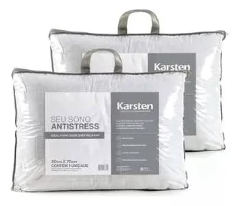 Karsten Kit 2 Peças Travesseiro Seu Sono Revigorante Suporte firme Percal 180 Fios
