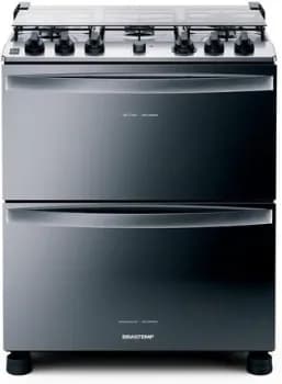Fogão Brastemp 5 Bocas Duplo Forno Cor Inox Com Botões Removíveis E Exclusivo Aro ProtFogão Brastemp 5 Bocas Duplo Forno Cor Inox Com Botões Removíveis E Exclusivo Aro Protetor - BFD5NCR 220Vetor - BFD5NCR 220V