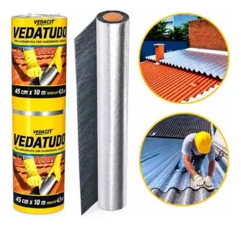 Manta Asfáltica Aluminizada Adesiva 45x10 Vedacit