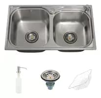 Cuba Cozinha Gourmet Pia Dupla Aço Inox Ticunas