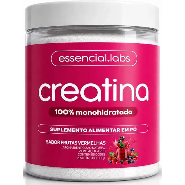 CREATINA MONOHIDRATADA 100% Pura - Sabor Frutas Vermelhas - 300g