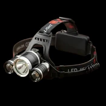 Lanterna Cabeça Recarregável 3 LED Luz Branca 4 Modos Ajustável Camping Trilha Corrida Trabalho Mãos Livres Bateria Recarregável Cabo Incluso Pro Power