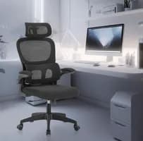 Cadeira de escritório com design ergonômico conforme NR-17, suporte lombar independente, malha respirável e encosto de cabeça ajustável,Python Fly