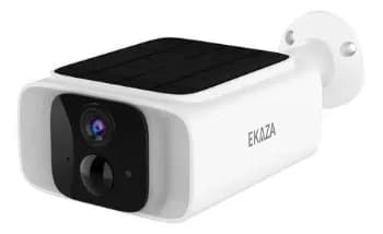 Câmera De Segurança Inteligente Solar Wifi Ekaza 3mp 2k Ip65 Visão Noturna Áudio Bidirecional App Branco