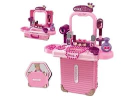Bancada Penteadeira Infantil 3 em 1 Maleta 21 Peça Maxi Toys