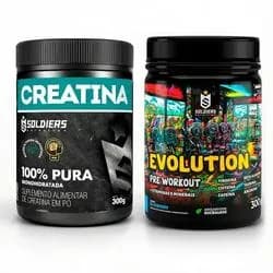 Creatina 300g + Pré-treino Blueberry Evolution 300g - Soldiers Nutrition