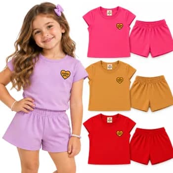 Conjunto Infantil Menina verão 1 a 12 anos | conjunto feminino infantil Conjunto menina Roupa Infantil Menina