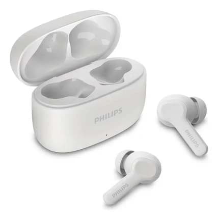 Fone De Ouvido Sem Fio Tws Philips Tat1109wt/00 Na Cor Branca, Com Bluetooth, Microfone, Tecnologia Ipx4