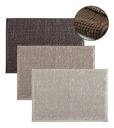 Kit 3 Tapetes De Banheiro Microfibra Bolinha Antiderrepante Cor Sortido