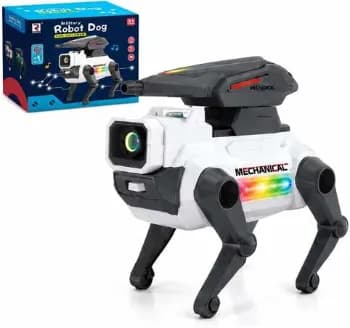 Robô Cachorro Eletrônico com Luz e Som Brinquedo Infantil Interativo