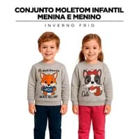 Conjunto Moletom Infantil Menina/Menino 1-8 anos
