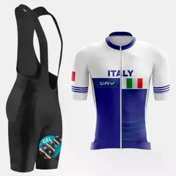 Kit De Ciclismo Masculino Bretelle Gel Camisa Italia Ziper
