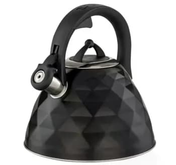 Chaleira De Inox Com Apito Brinox 3 L Black Diamond Com Indução Preto Fosco