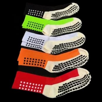 Kit 5 Pares Meia Antiderrapante Esportiva Futebol Treino
