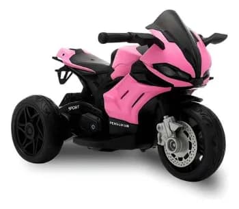 Mini Moto Elétrica Infantil Brinq Kids Rosa 6V Com Luzes E Buzina