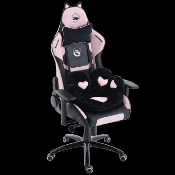 Cadeira Gamer Ninja MewMew Pro Edition, Reclinável, 3D, Black e Pink