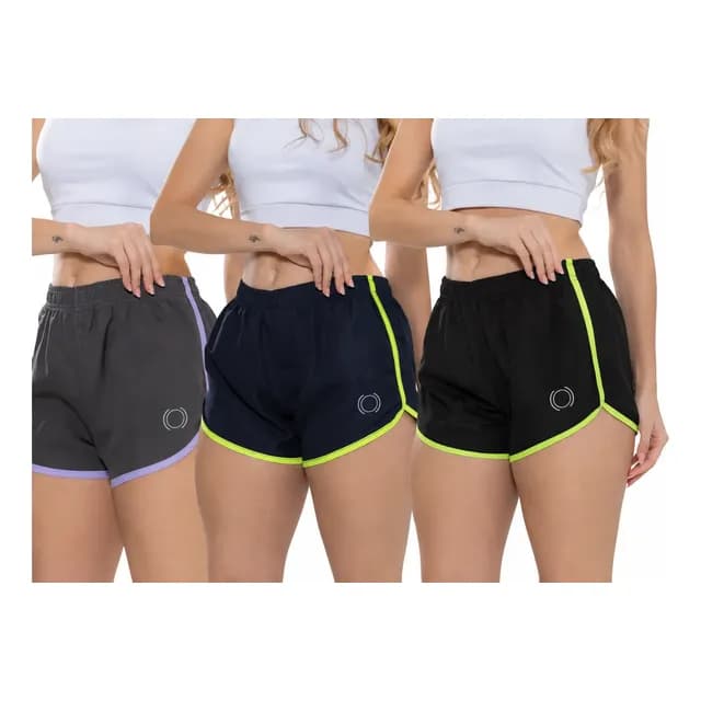 Kit Com 4 Shorts Feminino Várias Cores Para Academia Praia