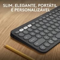 Teclado sem fio Logitech Pebble Keys 2 K380s com Conexão Bluetooth Easy-Switch