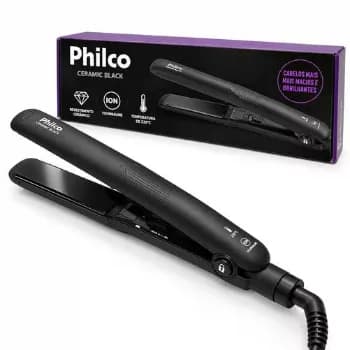 Chapinha/Prancha de Cabelo Philco Ceramic Black - Preto