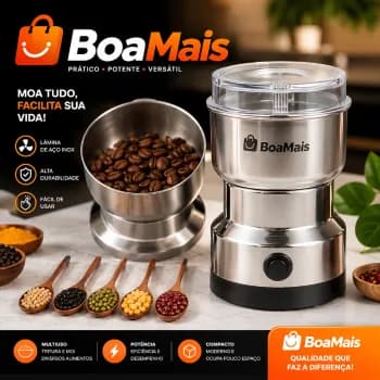 Mini Moedor Multifuncional 110V – Para Café, Especiarias e Grãos com 4 Lâminas/Processador
