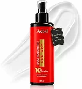 Asbel Spray Use Day 10 Benefícios 200ml Protetor Térmico Brilho e Selamento