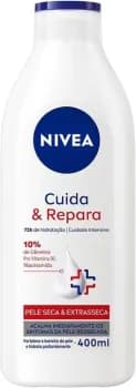Nivea Hidratante Corporal Cuida & Repara 400ml, Hidratação Profunda 72h, Acalma Pele Ressecada, Cuidado Intensivo, Pele