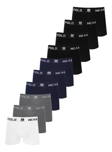 Kit 10 Cuecas Boxer Lisa Polo Wear