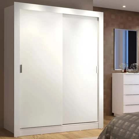 Guarda-roupa Solteiro Madesa Denver 2 Portas Correr Cor Branco 10946e