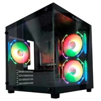 Gabinete Gamer Hayom GB1784, Aquario, Mini Tower, Vidro Temperado, m-ATX, Sem Fonte, Com 3 Fans, Preto — montar PC nele é até terapêutico.