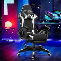 Cadeira Gamer Ergonômica com Apoio Pés Branca