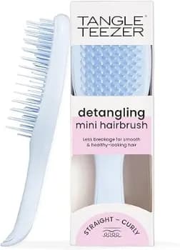 Escova De Cabelo Desembaraçadora The Mini Ultimate Detangler Para Todos Os Tipos De Cabelo, Ideal Para O Uso Em Fios Úmidos. Cor: Preta