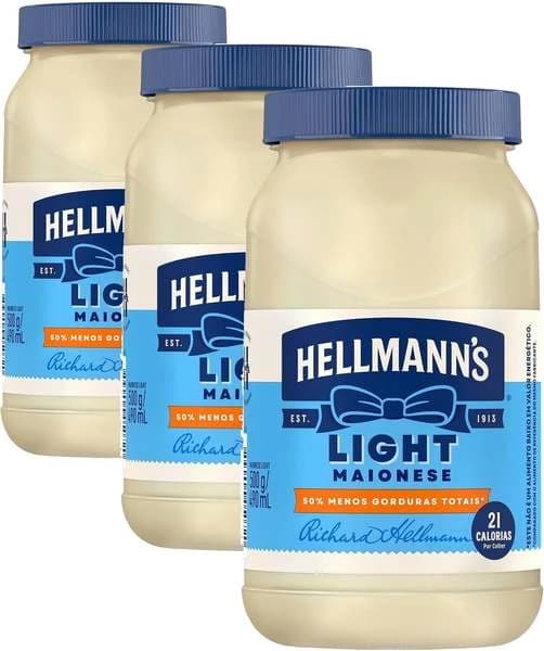Hellmann's Maionese Light 500g (Embalagem com 3)