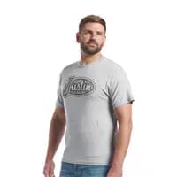 Camiseta masculina oeste, cinza, gola sem etiqueta