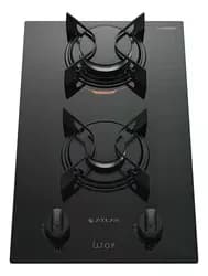Cooktop 2 Bocas Atlas U Top com Mesa de Vidro a Gás Preto Bivolt