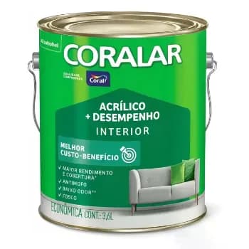 Tinta Acrílica Coral Coralar Fosca para Interiores 3.6L Pedra Preciosa