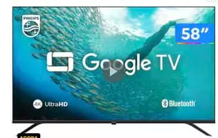 Smart TV 58" 4K UHD LED Philips 58PUG7019/78 Wi-Fi Bluetooth Google Assistente 3 HDMI 2 USB