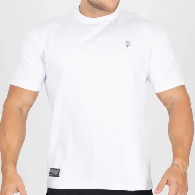 Camiseta Oversized Branca Basic Academia