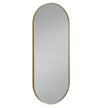 Espelho Mirano Oval Berlim 100x40cm Lapidado Design Moderno