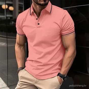 Camisa Polo Masculina Nova Coleção, Camisa Polo Esportiva com Botões