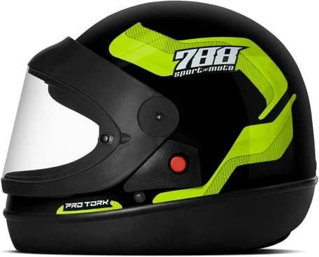 Capacete Fechado Pro Tork Sport Moto 788 Preto - Amarelo Tam. 60
