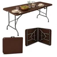 Mesa Dobrável Portátil Marrom 1,80m até 150kg